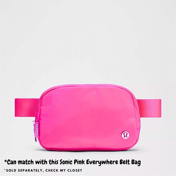 NEW Lululemon Never lost Keychain Wordmark Pink Silver - Picture 8 of 8